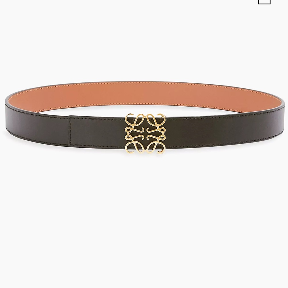 Loewe Reversible Anagram Belt Black/Tan 70/28